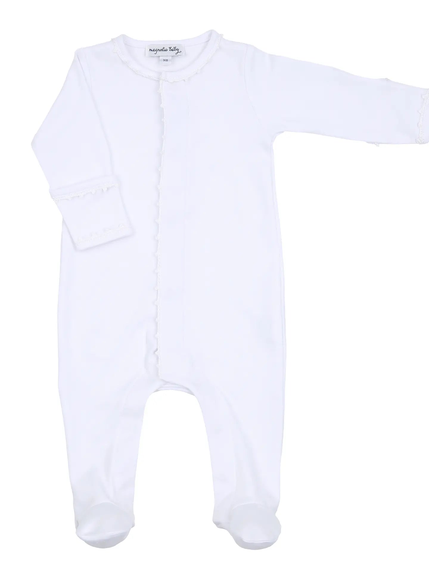 Magnolia Baby Joy Footie with White Crochet Trim