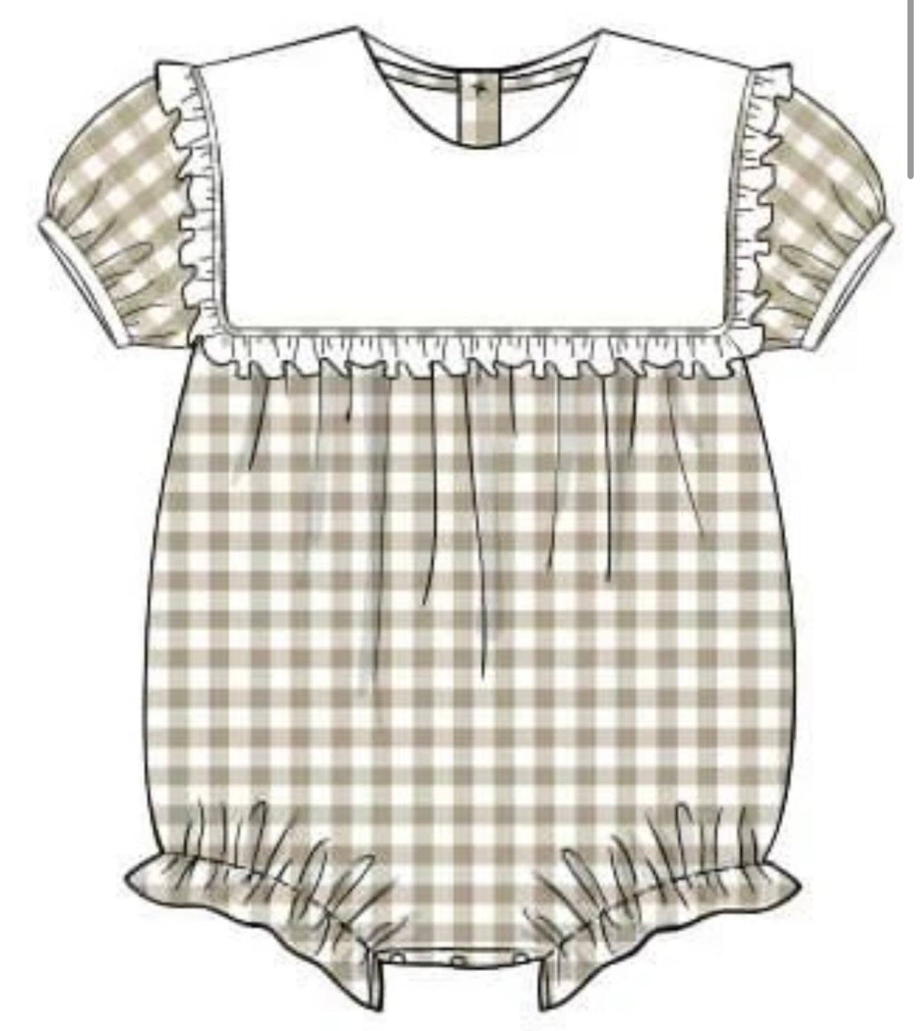Ruffle Collared Bubble - Khaki