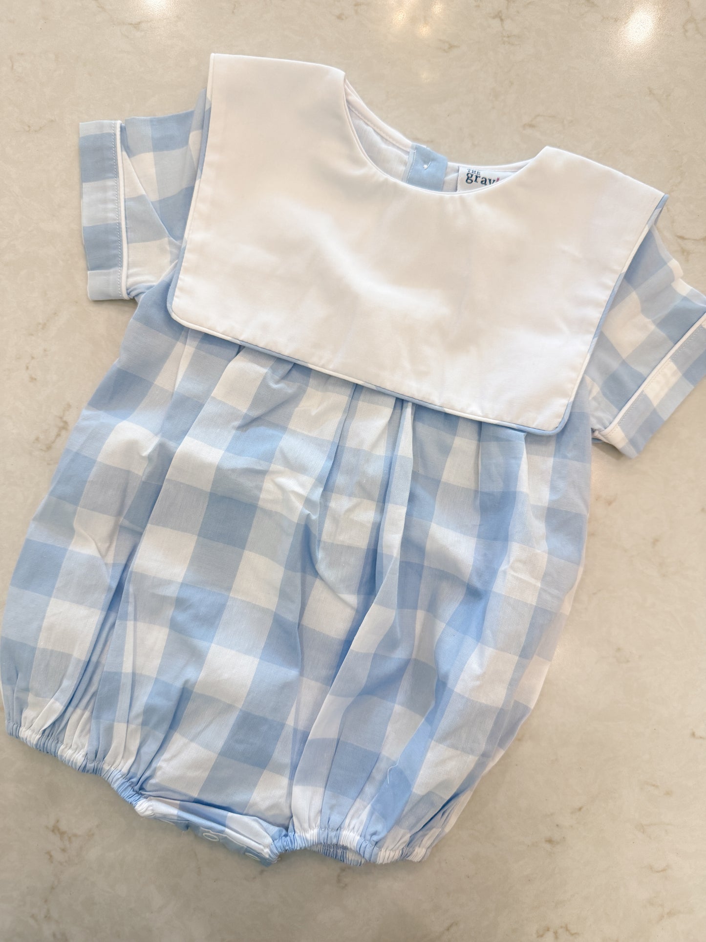 Blue Check Collared Bubble