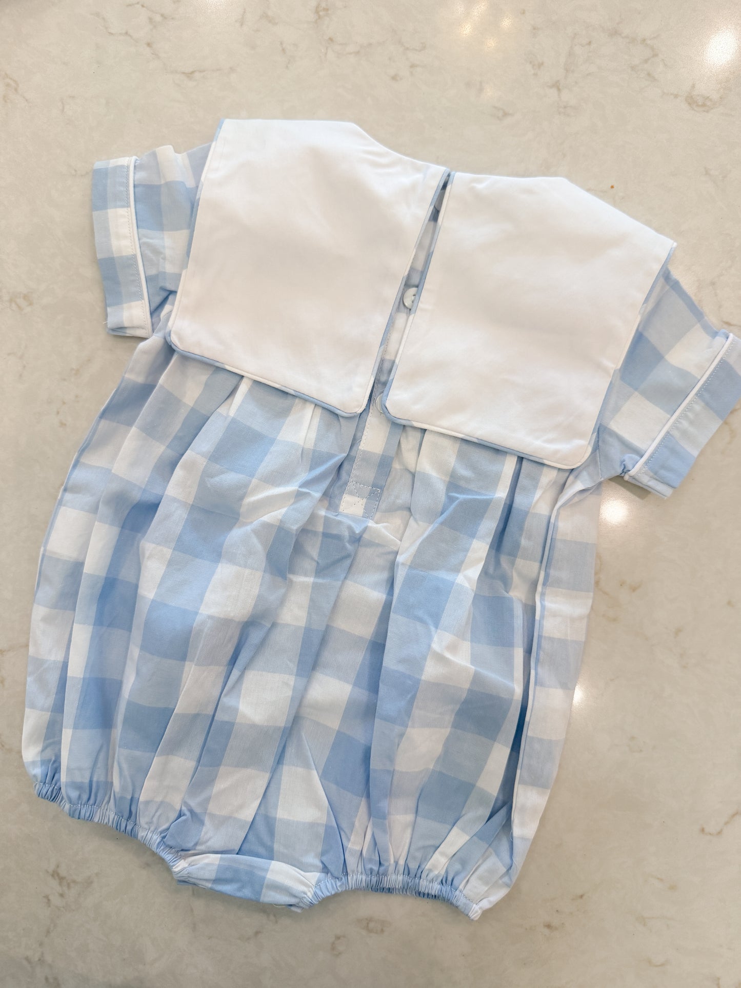 Blue Check Collared Bubble