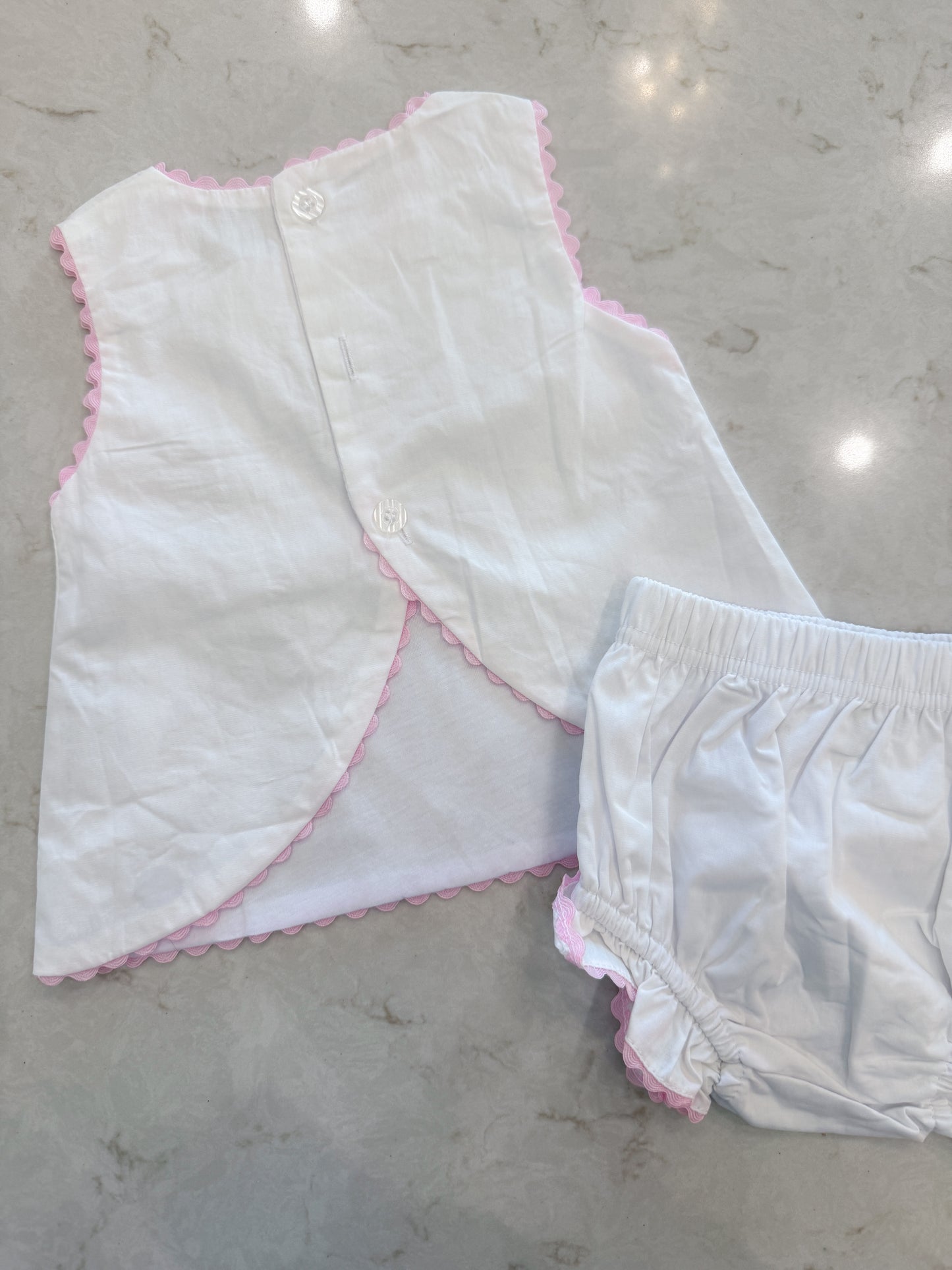 Swing Back Diaper Set - Pink Trim