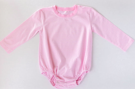 Long Sleeve Pink Stripe Bubble