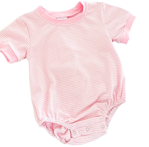 Short Sleeve Pink Stripe Bubble