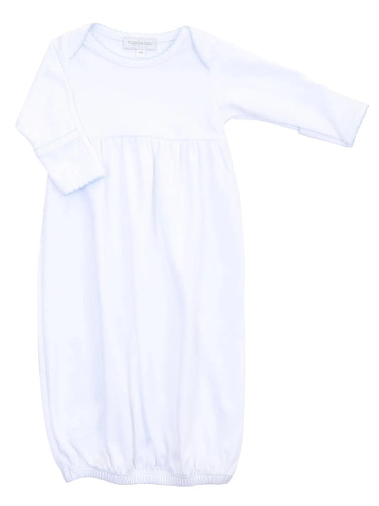 Magnolia Solid Essentials White Gown with Blue Trim
