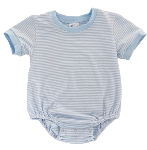 Short Sleeve Blue Stripe Bubble
